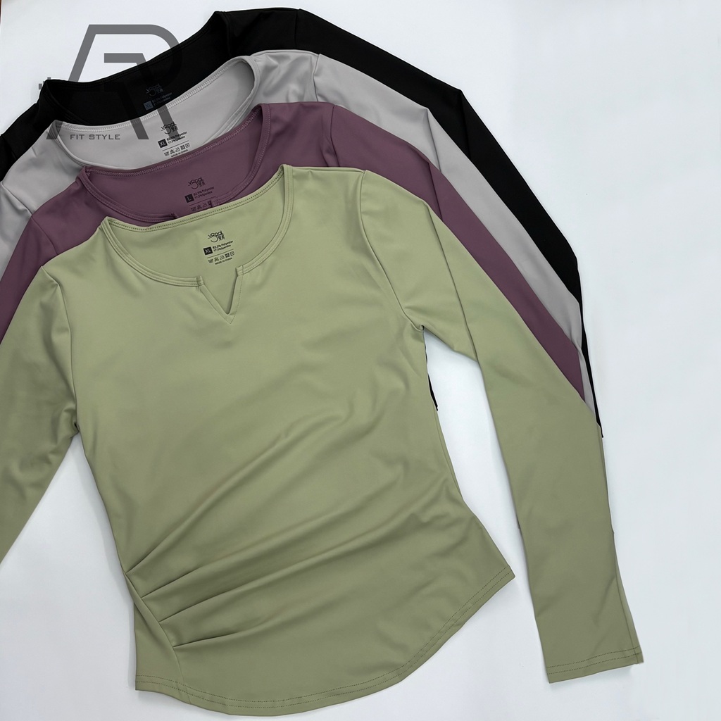 تیشرت آستین بلند یقه هفت فینگر‌دار